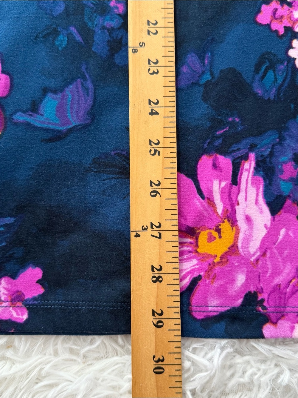 Susan Graver Womens 2X Floral Top Blue Pink Long Bell sleeve Stretch Office - Picture 6 of 8